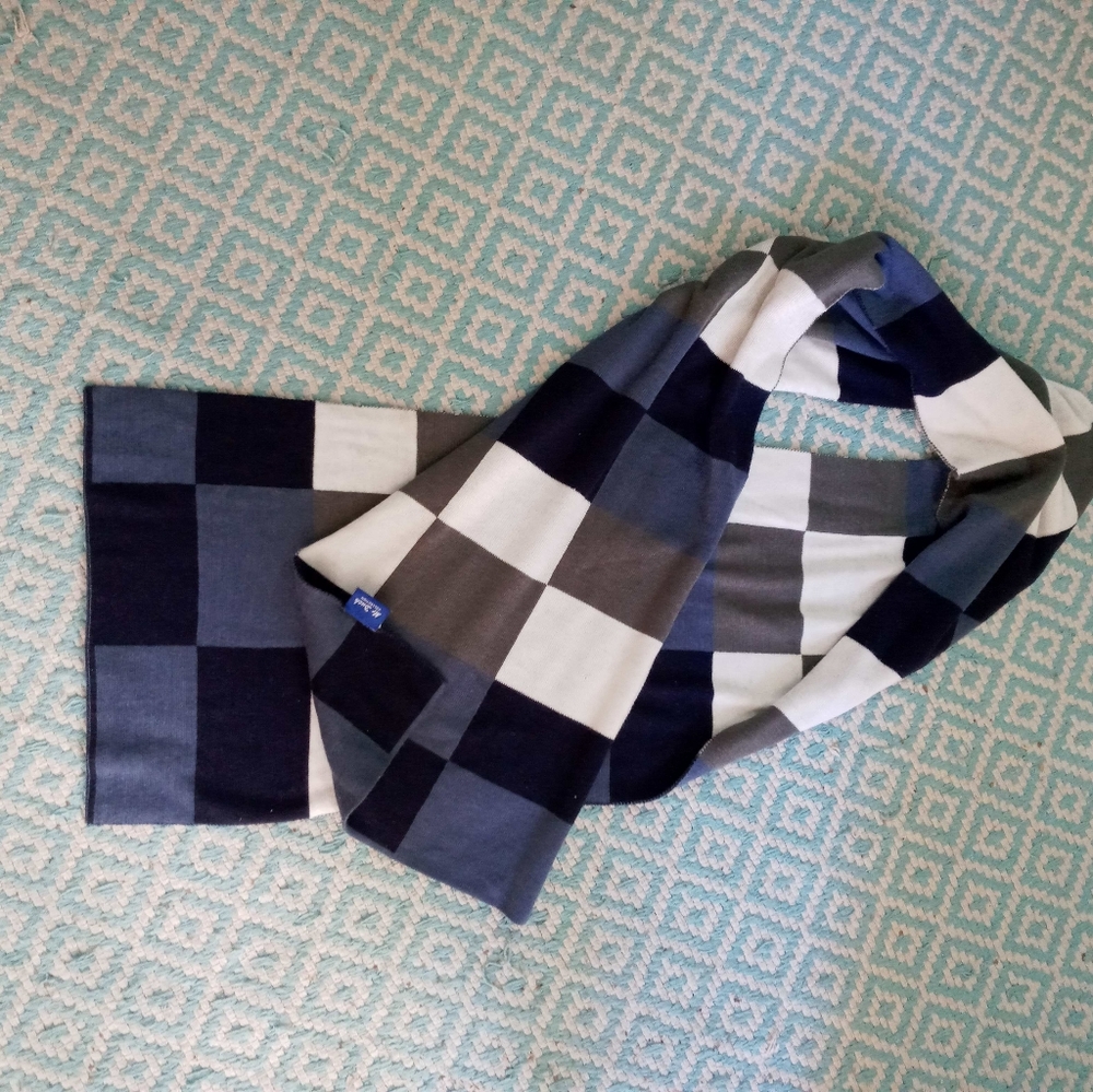 Mr Duck Men's Checkered Scarf extra wide and long